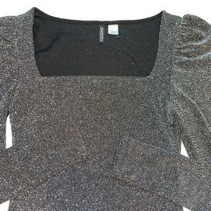 BNWOT H&M sparkle/shimmer black shirt sz M